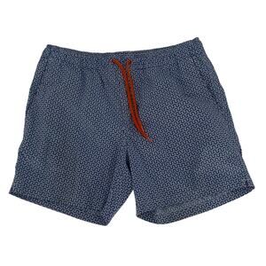 J Crew Trademark 6” Trunks Swimsuit Men’s Size Medium Blue Maze Print